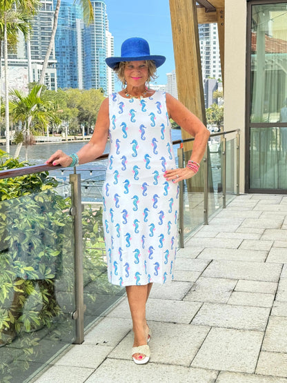 LULU B SHORELINE CHARM MIDI SHIFT MAXI DRESS