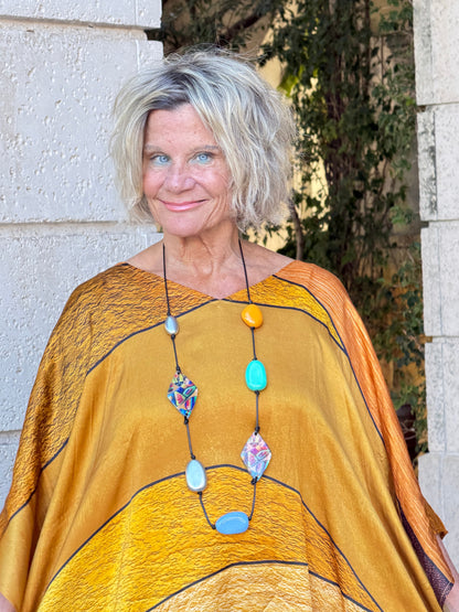 Gold & Black Geo Modal Kaftan