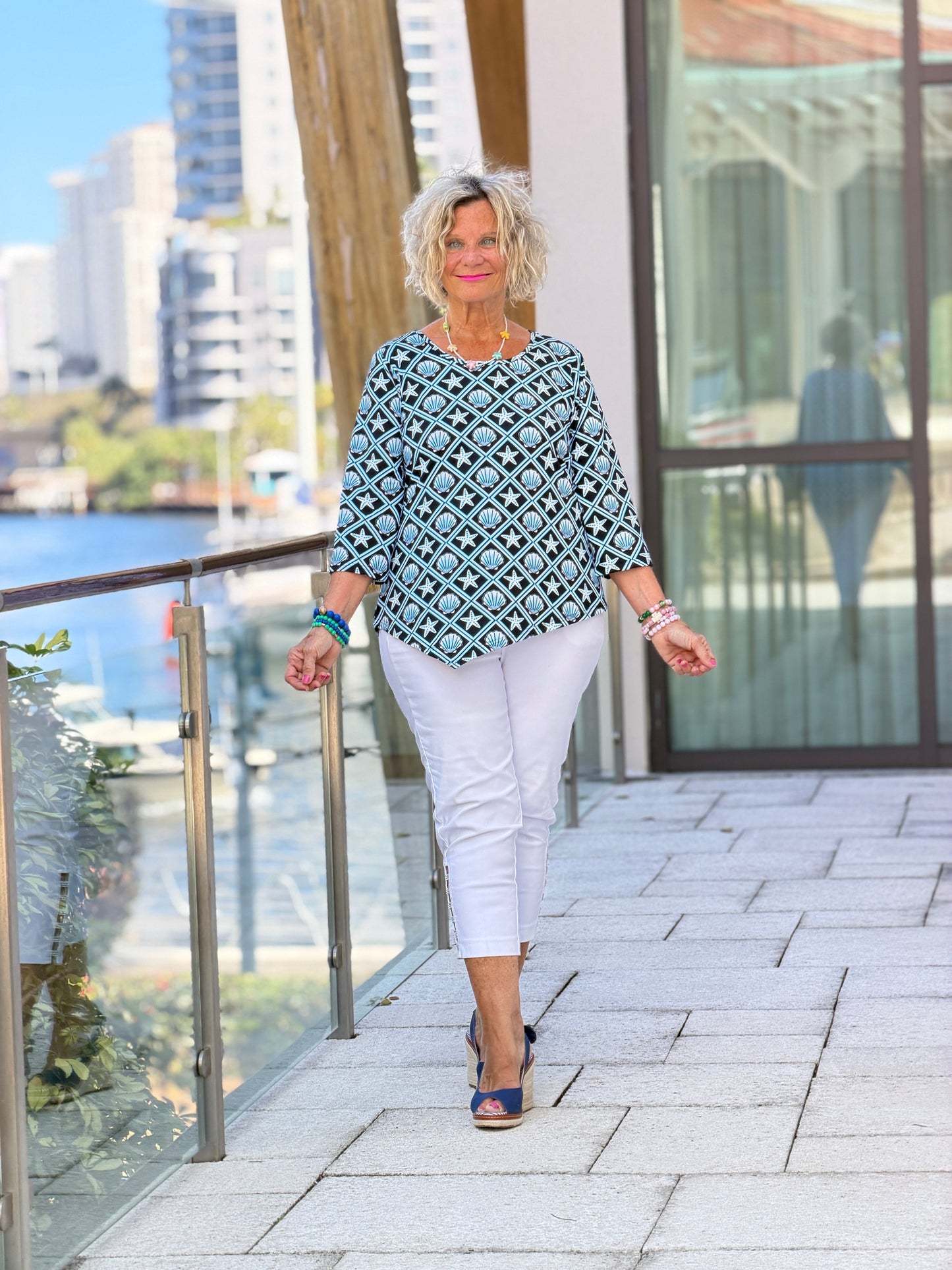 LULU B OCEAN TREASURES ASYMMETRIC TOP