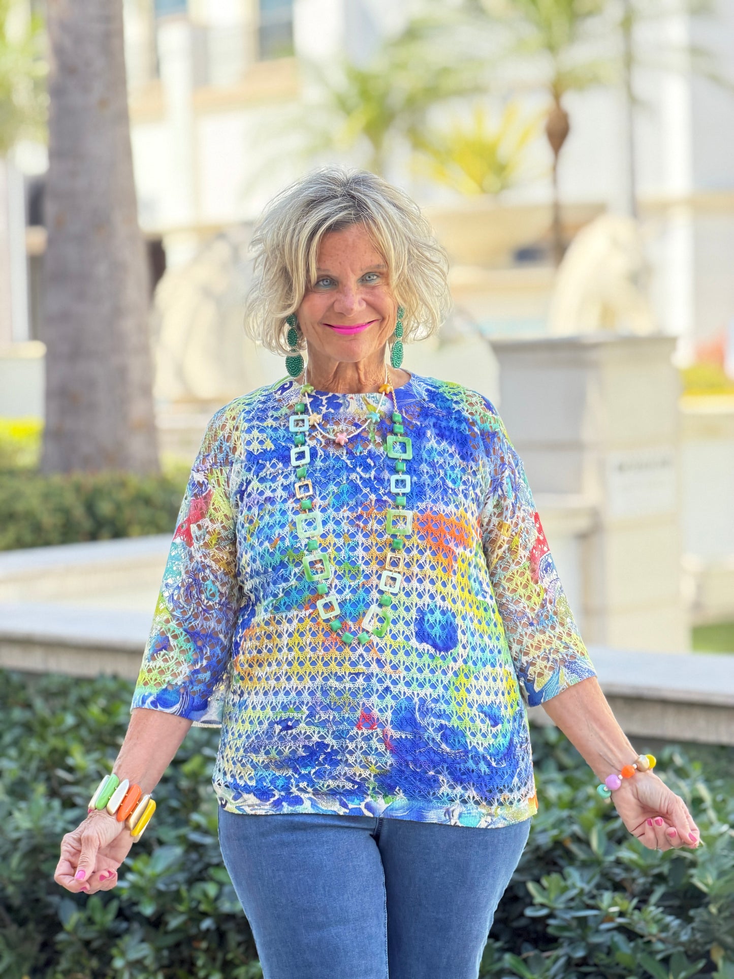 ETHYL ARTWORK MESH TOP