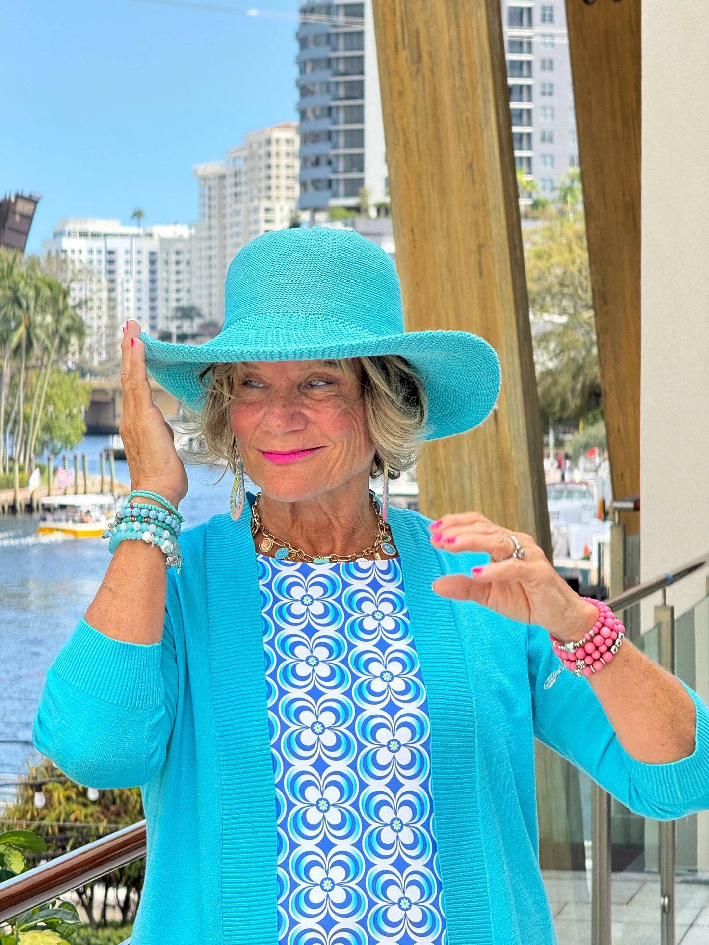 LULU B COASTAL BLOOM MIDI SHIFT MAXI DRESS