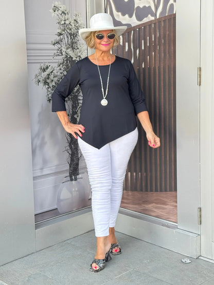 BLACK ASYMMETRIC TOP