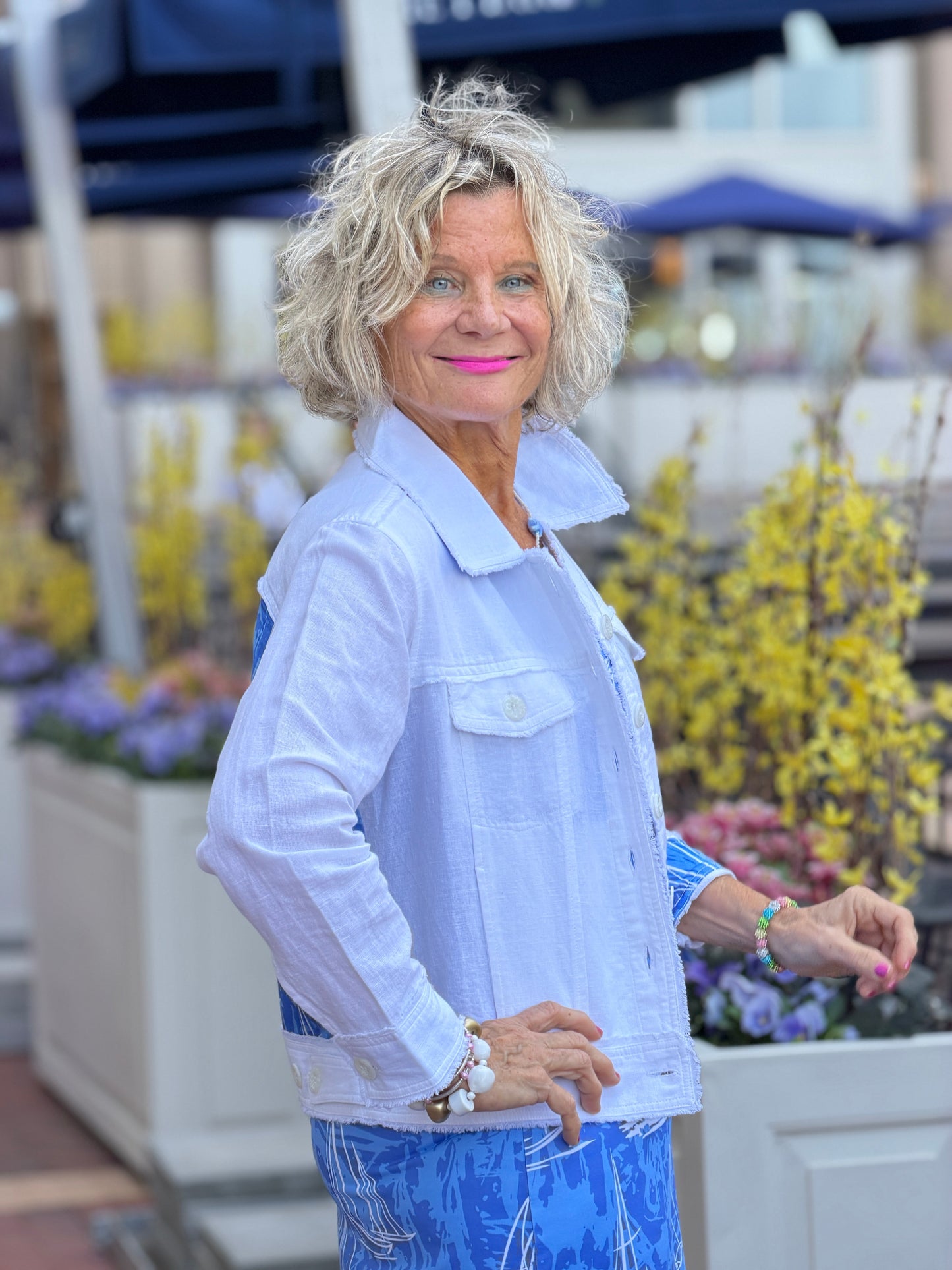 HARBOR BLUES SAILBOAT LINEN  JACKET