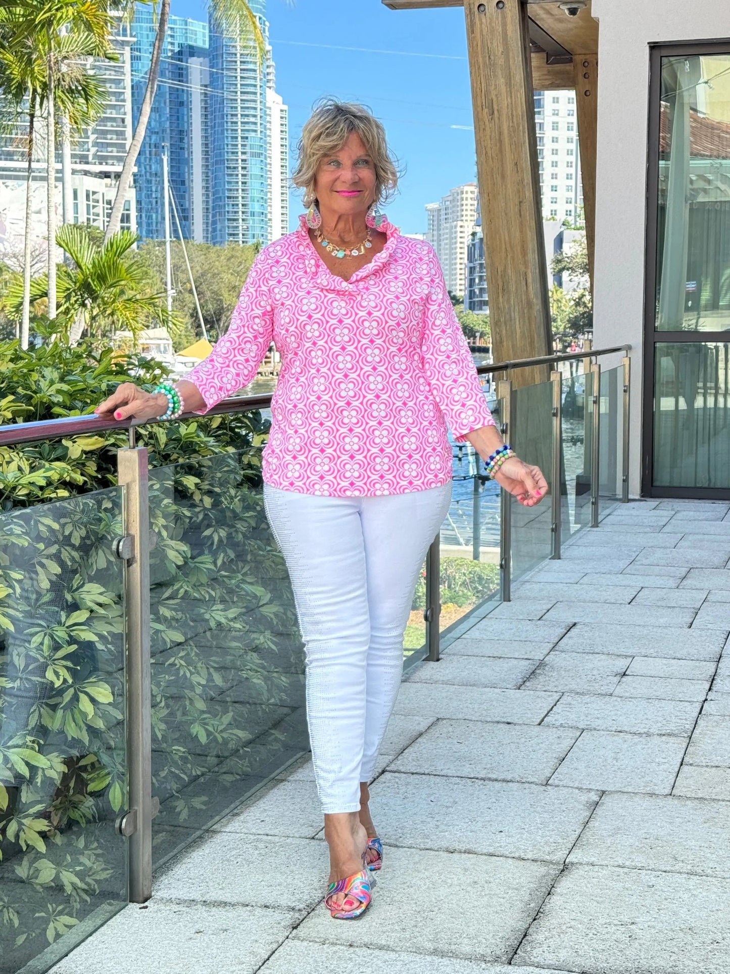 LULU B TROPIC PETALS RUFFLE TOP