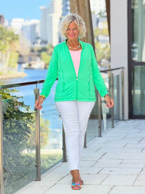 COASTAL GREEN FULL ZIPPER JACKET