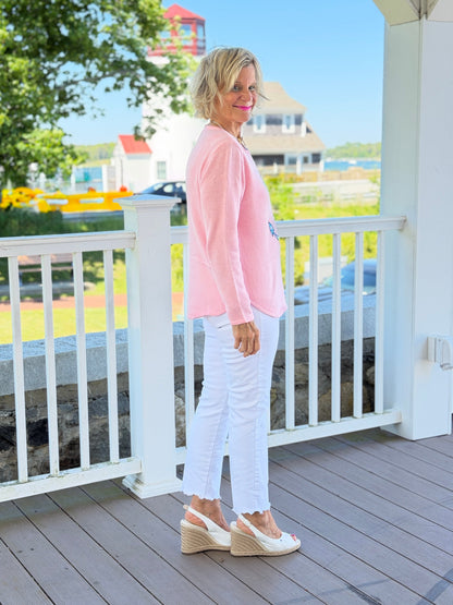 BEACH CLUB PINK ANCHOR SWEATER