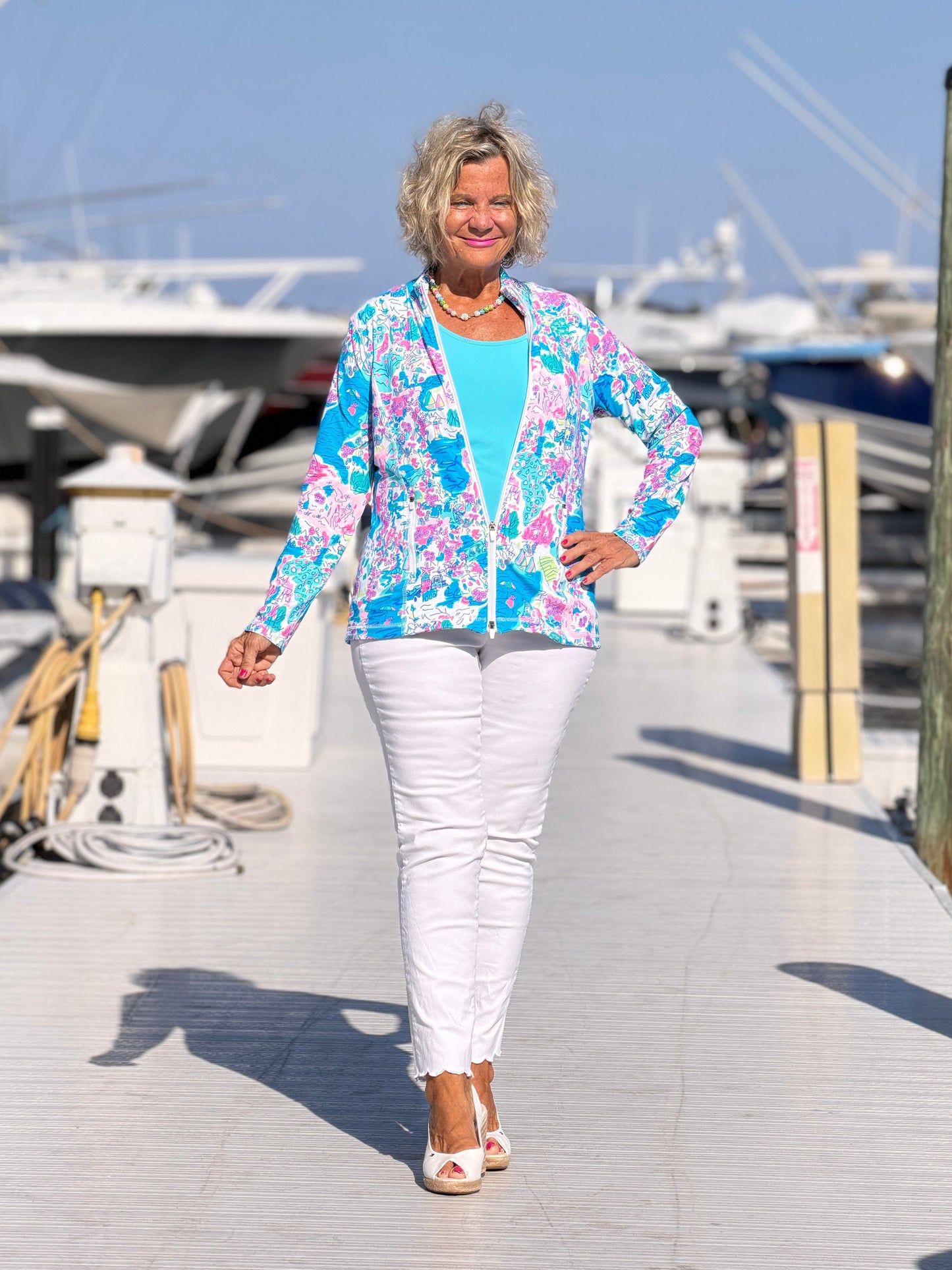 LULU-B PALM BEACH SPLASH FULL ZIPPER