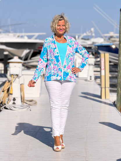LULU-B PALM BEACH SPLASH FULL ZIPPER