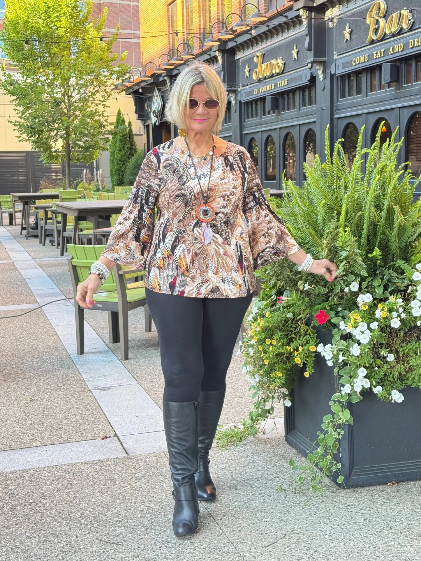 LEOPARD TAN FASHION TOP