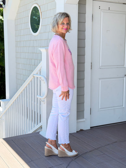 BEACH CLUB PINK ADIRONDACK SWEATER