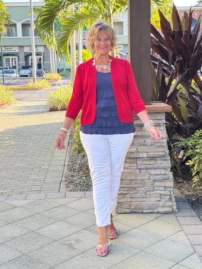 LULU-B CRIMSON RED PEYTON SHRUG