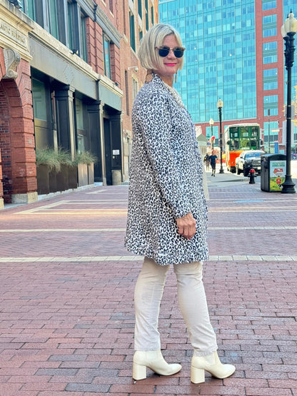 LULU-B CREAM LEOPARD CASHMERE CARDIGAN