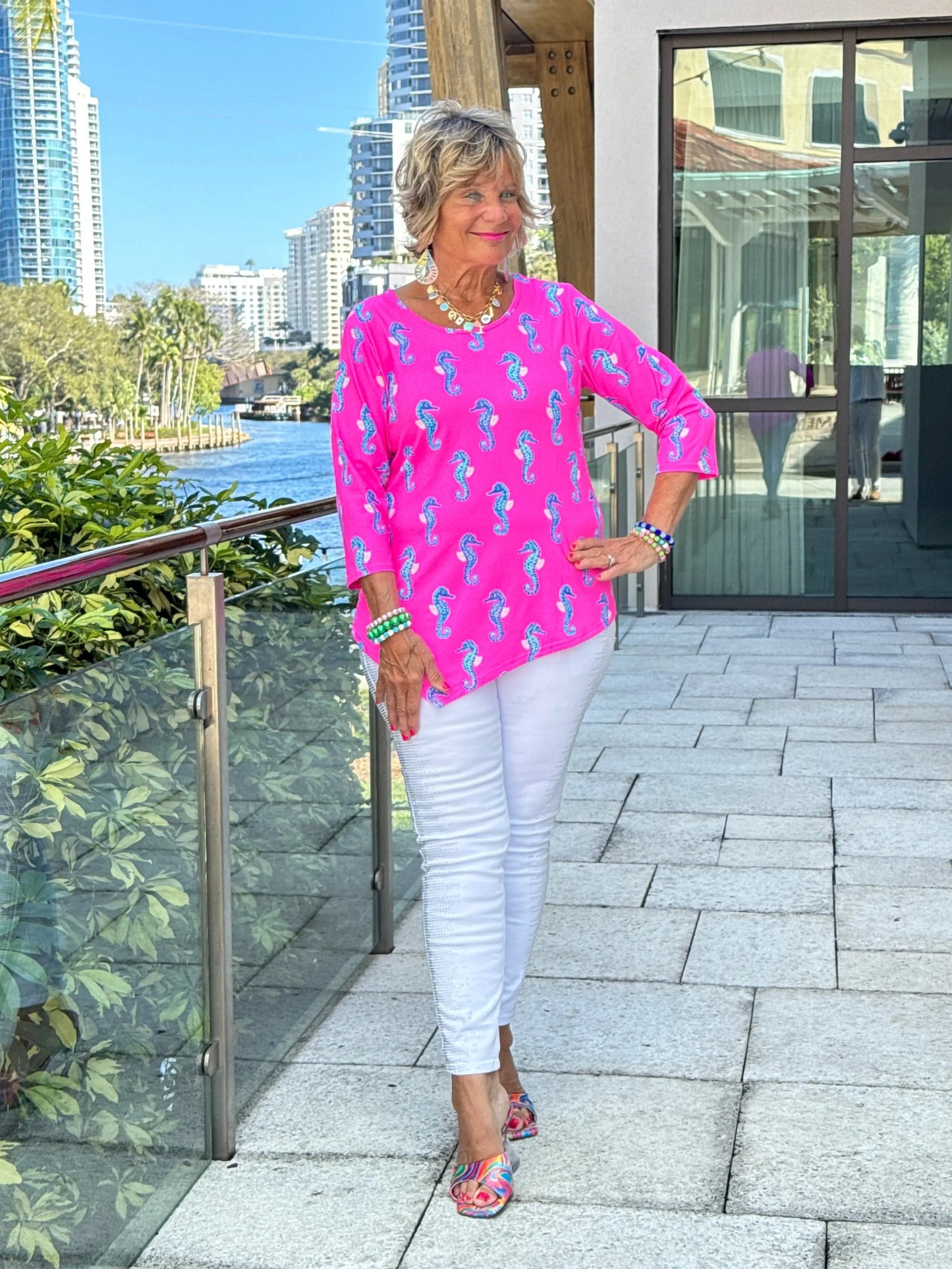 LULU B SEAHORSE BAY ASYMMETRIC TOP
