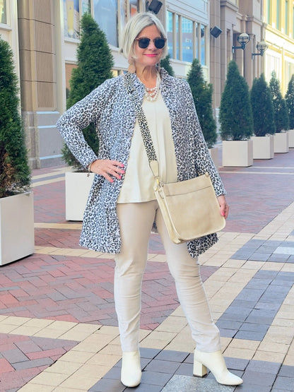 LULU-B CREAM LEOPARD CASHMERE CARDIGAN