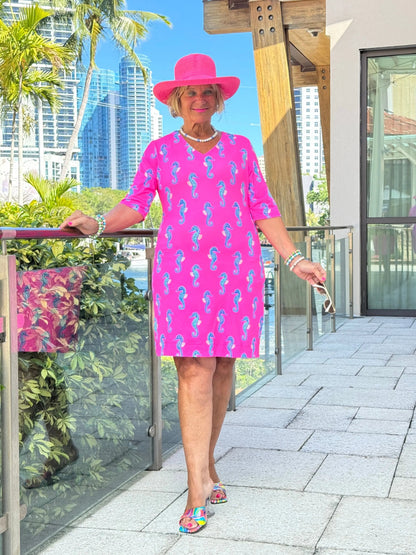 LULU B SEAHORSE BAY ELBOW SLEEVE DRESS