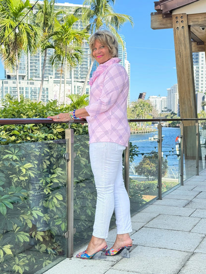 LULU B PINK CHIC RUFFLE TOP