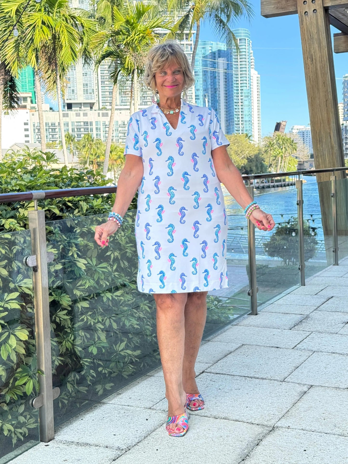 LULU B SHORELINE CHARM SHORT SLEEVE DRESS