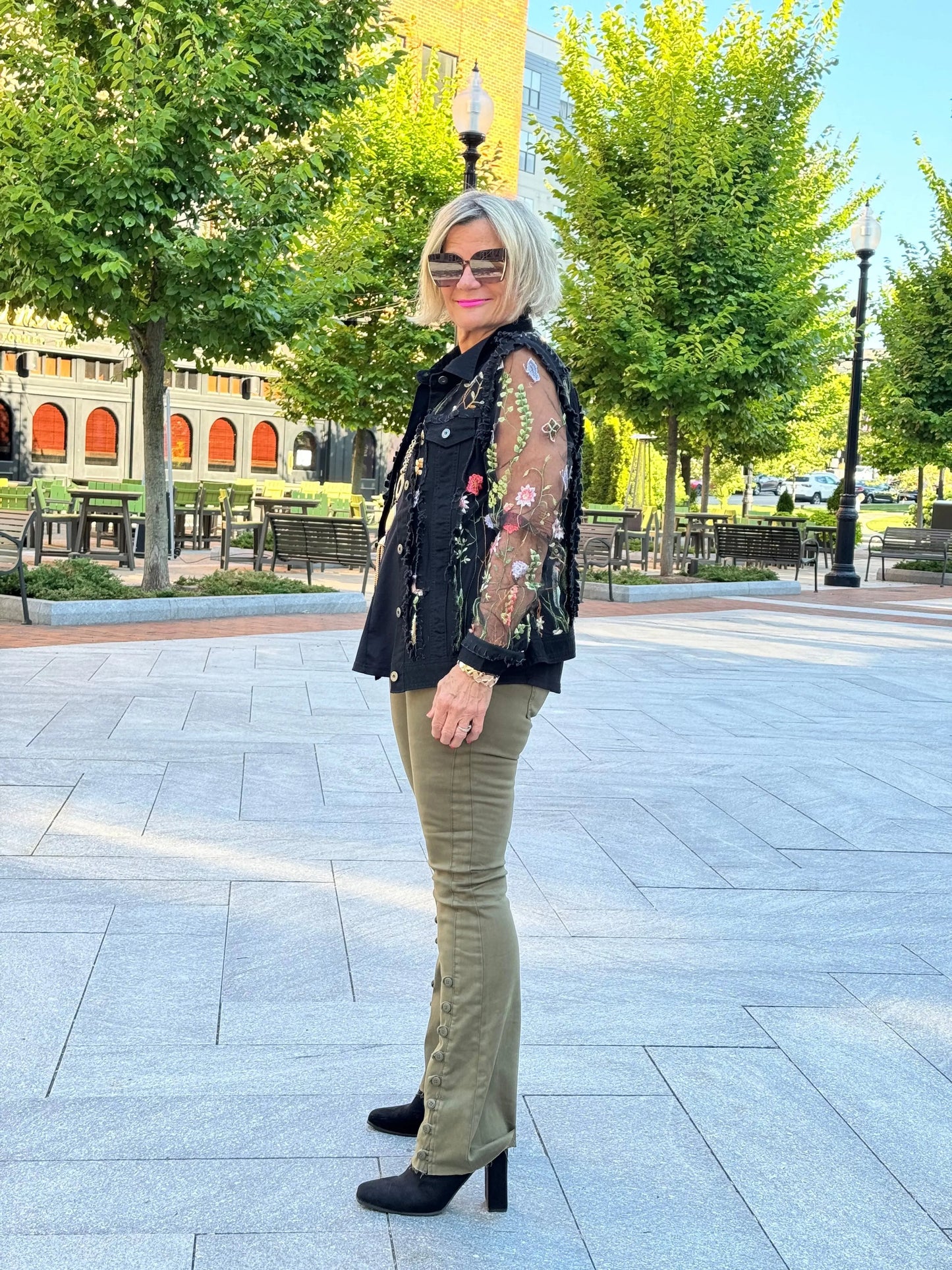Ethyl The Long  Olive Lean Flair Jean - Elevated