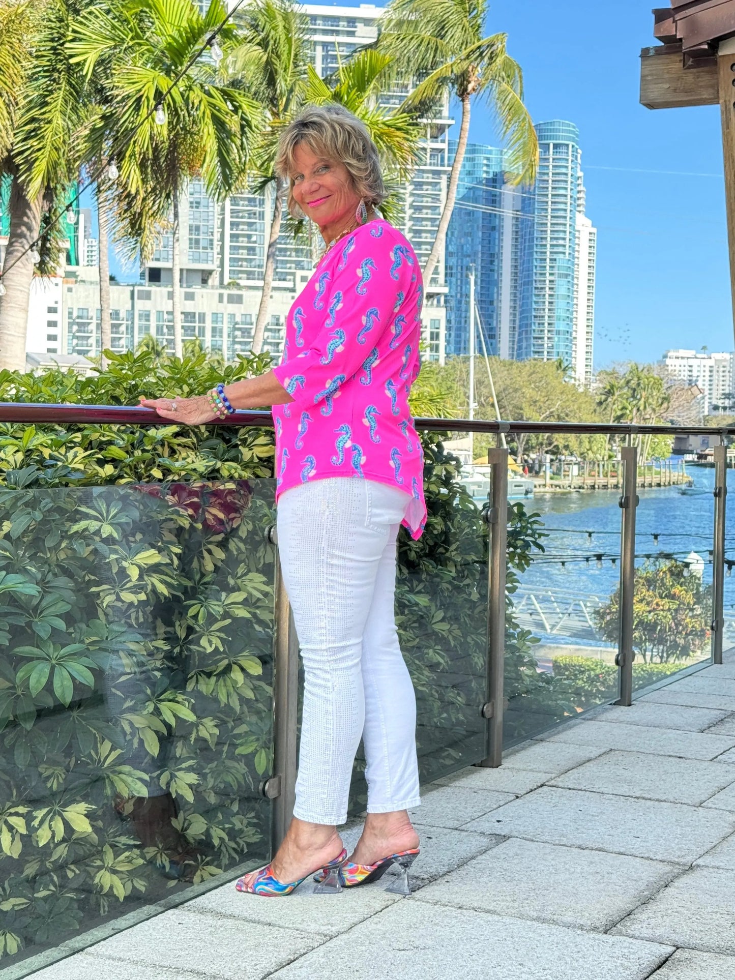 LULU B SEAHORSE BAY ASYMMETRIC TOP