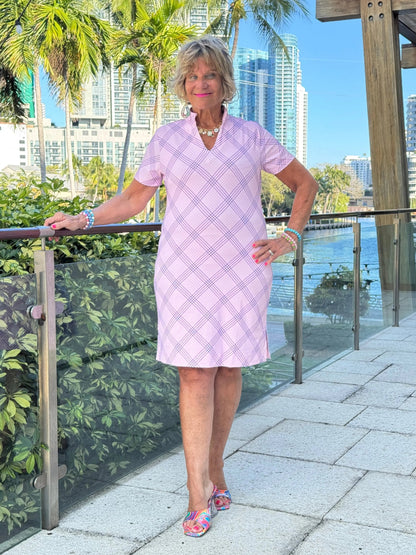 LULU B PINK CHIC SHORT SLEEVE DRESS
