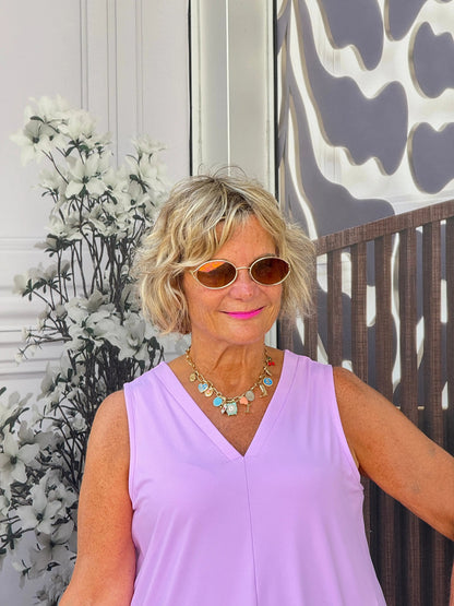 LILAC TAILORED V NECK