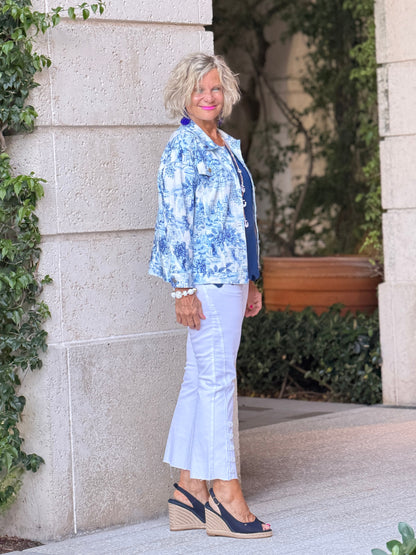 Ethyl Capri Button Crop - Quazar