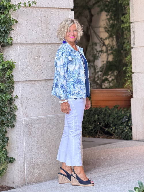 Ethyl Capri Button Crop - Quazar