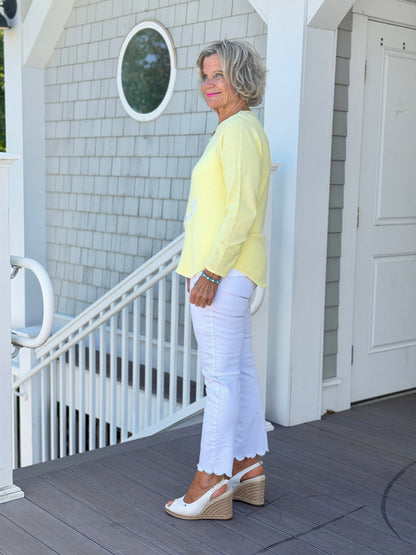 DOCKSIDE NAUTICAL YELLOW STRIPE ANCHOR
