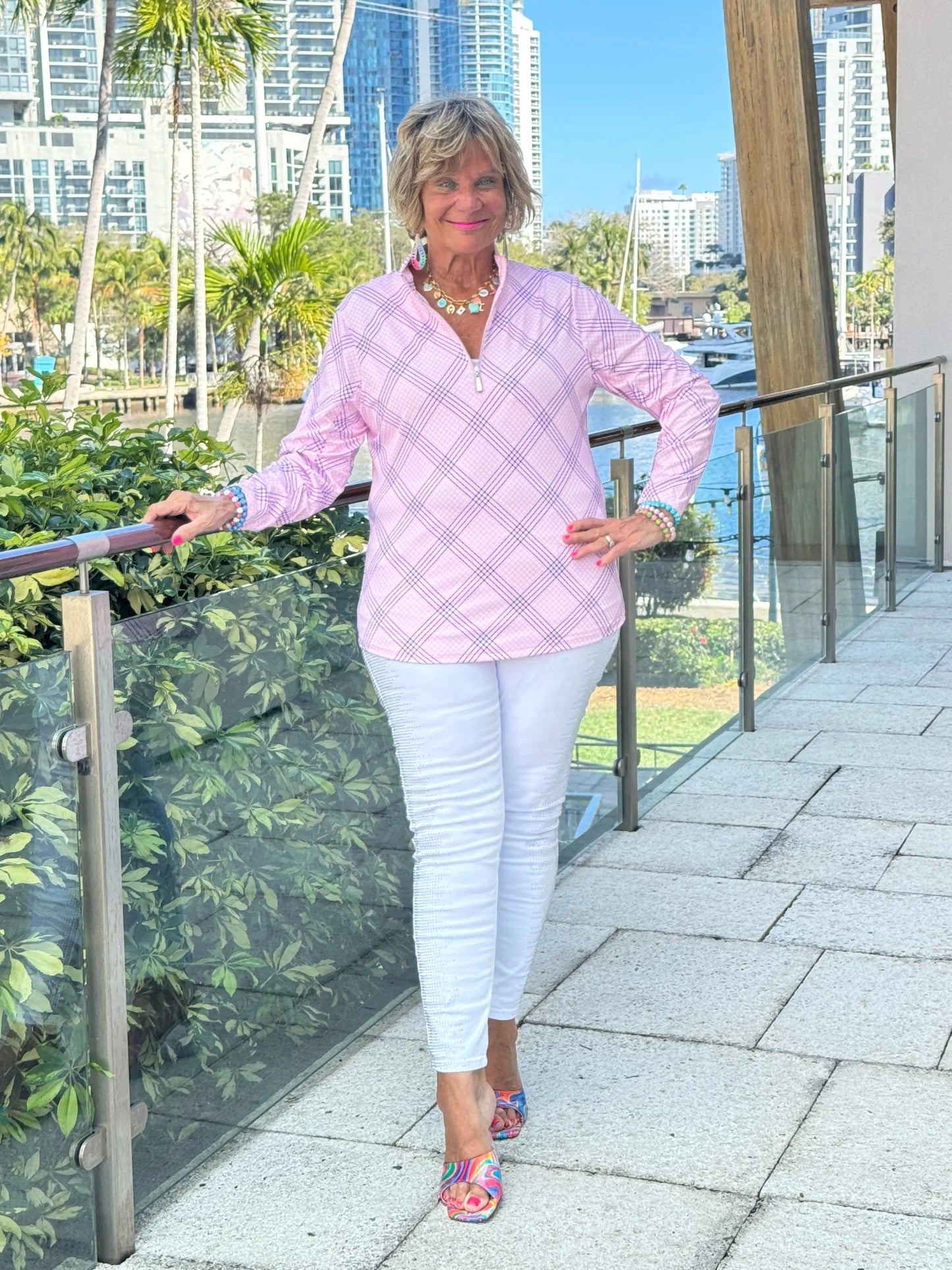 LULU B PINK CHIC ZIPPER TOP