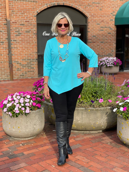 LULU-B AQUA ASYMMETRIC TOP