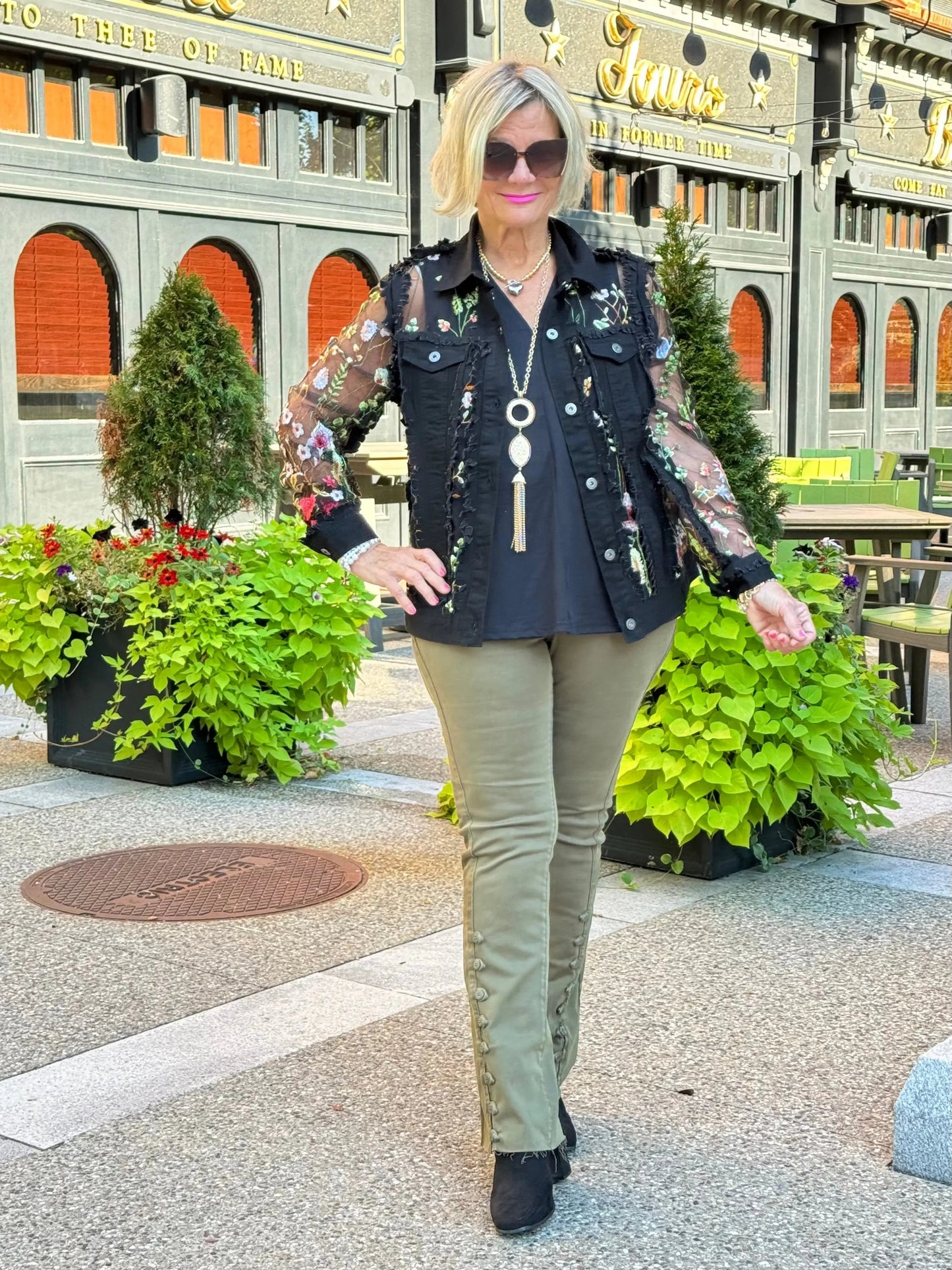 Ethyl The Long  Olive Lean Flair Jean - Elevated