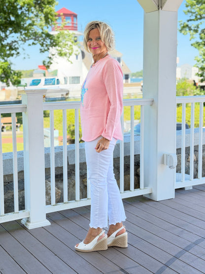 BEACH CLUB PINK STARFISH SWEATER