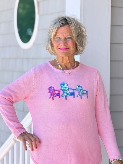 BEACH CLUB SEAFOAM ADIRONDACK SWEATER