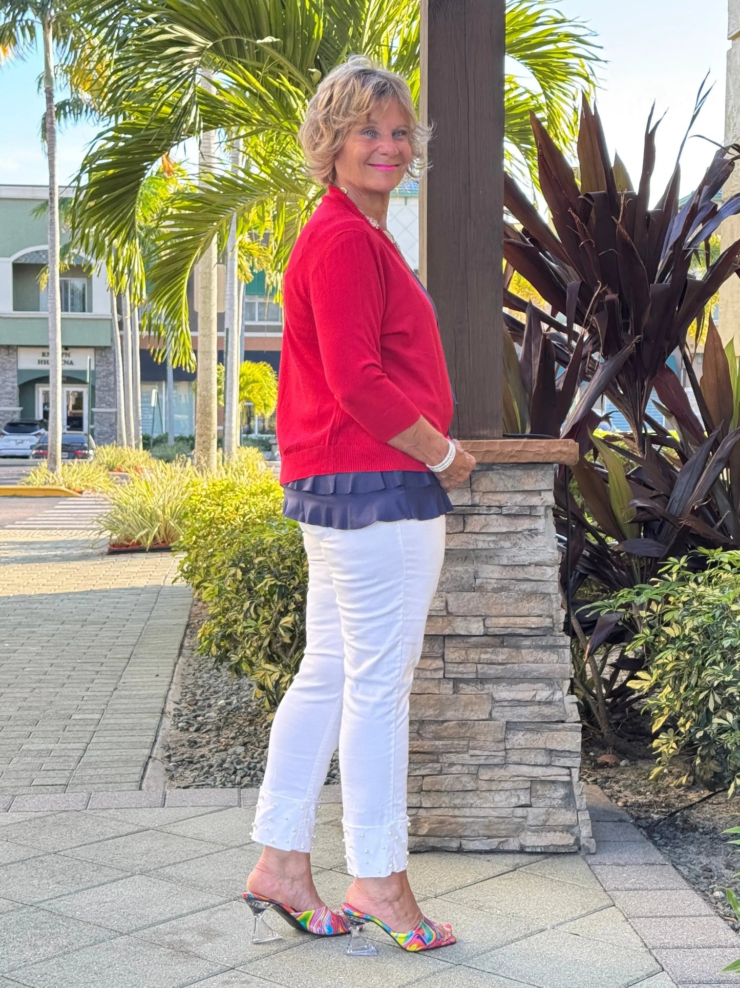 LULU-B CRIMSON RED PEYTON SHRUG