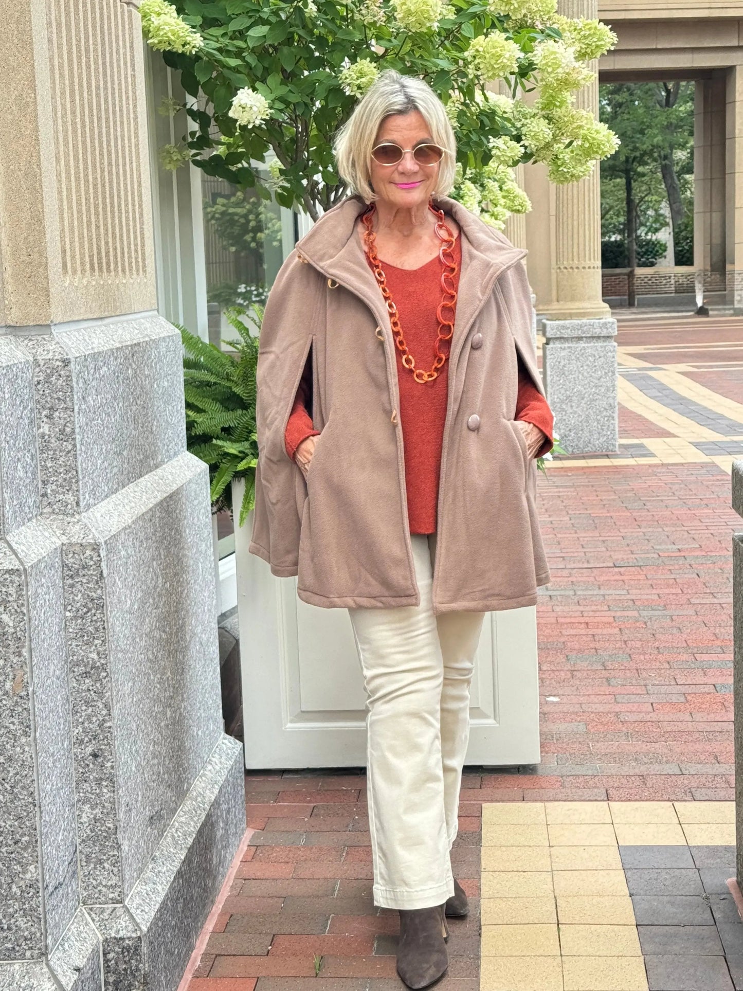 CAMEL Womens Cape Poncho Coat