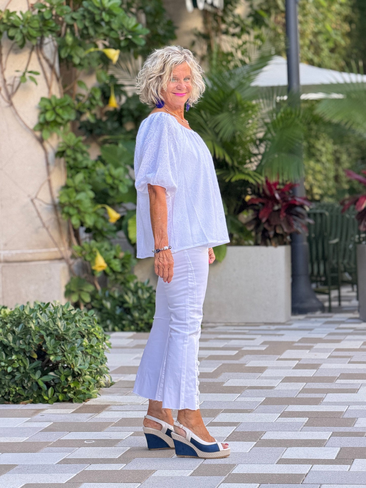 Ethyl Capri Button Crop - Quazar