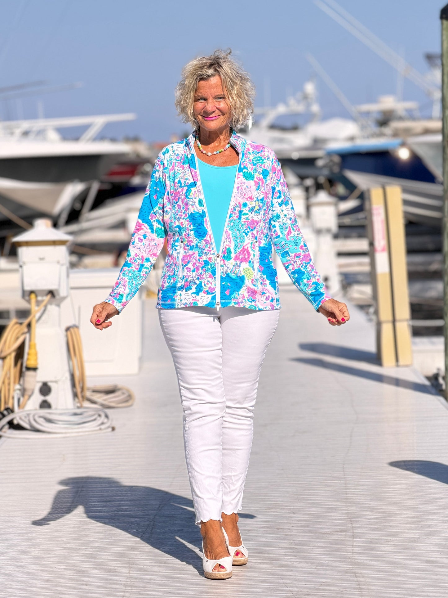 LULU-B PALM BEACH SPLASH FULL ZIPPER
