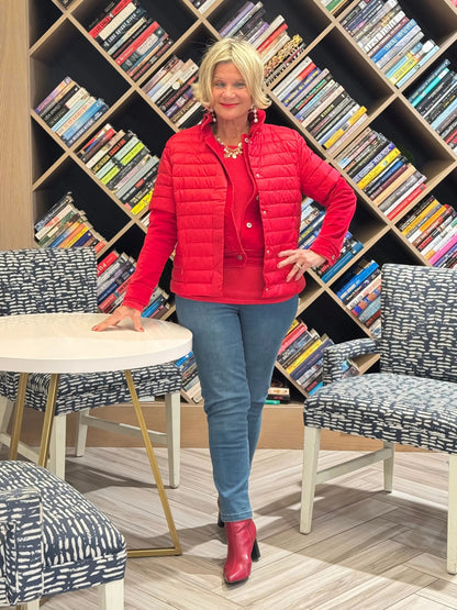 LULU-B RED SHORT SLEEVE PUFFER