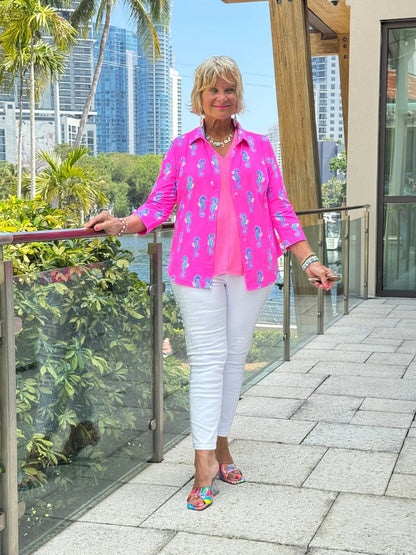 LULU B SEAHORSE BAY BUTTON UP SHIRT