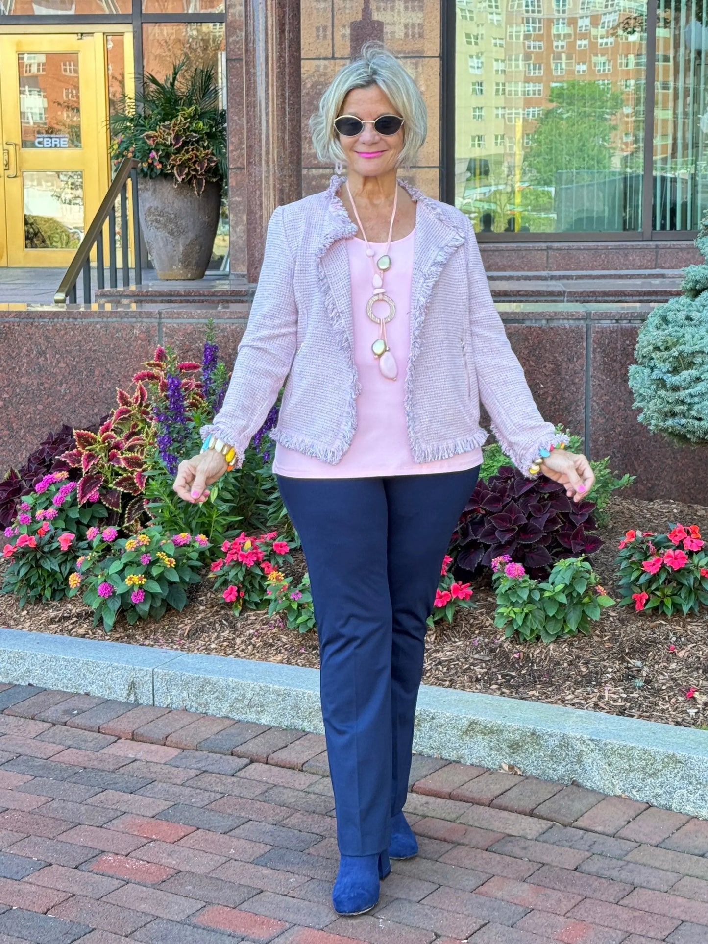 LULU-B CITY LIMIT PINK FRINGE JACKET