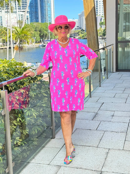 LULU B SEAHORSE BAY ELBOW SLEEVE DRESS