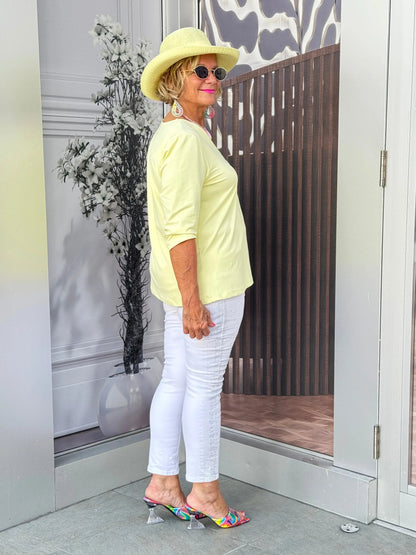 LULU-B TAILORED CLEAR SUNSHINE V NECK