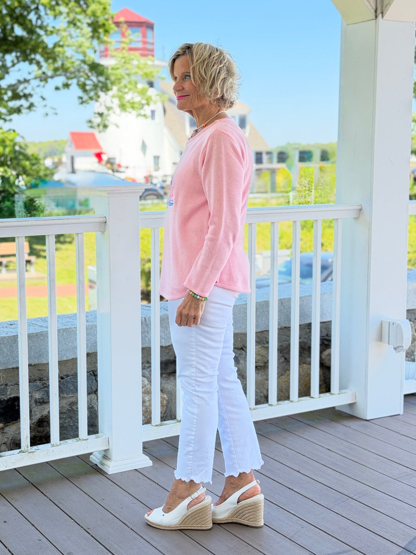 BEACH CLUB PINK SAILBOAT SWEATER