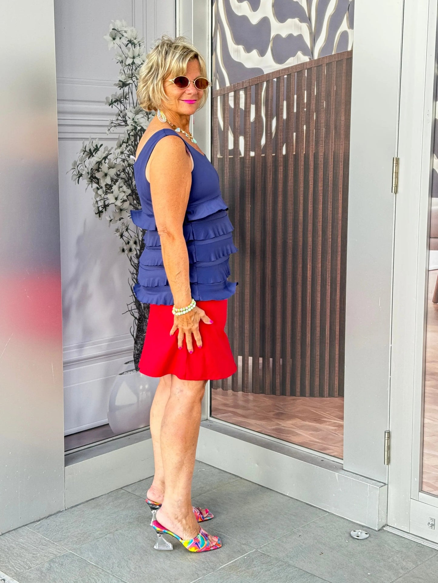 LULU-B CRIMSON RED SKORT