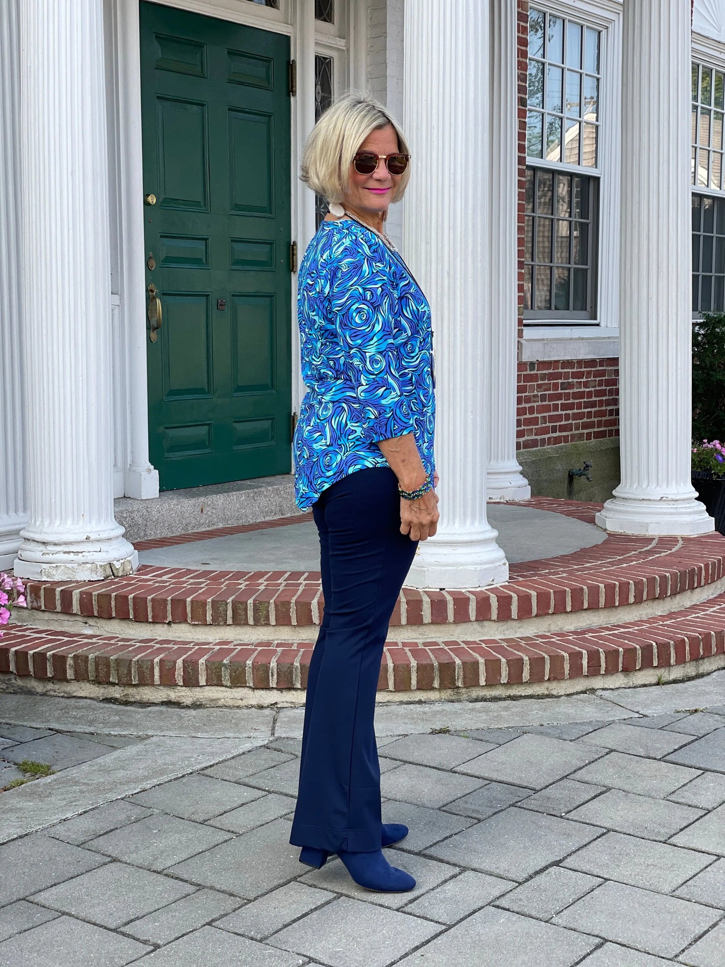 FANTASIA BLUE ASYMMETRIC TOP