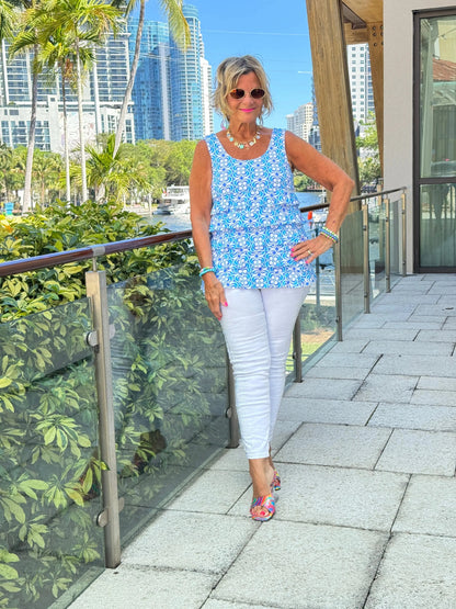 LULU B COASTAL BLOOM CHA CHA TANK