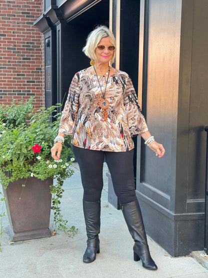 LEOPARD TAN FASHION TOP