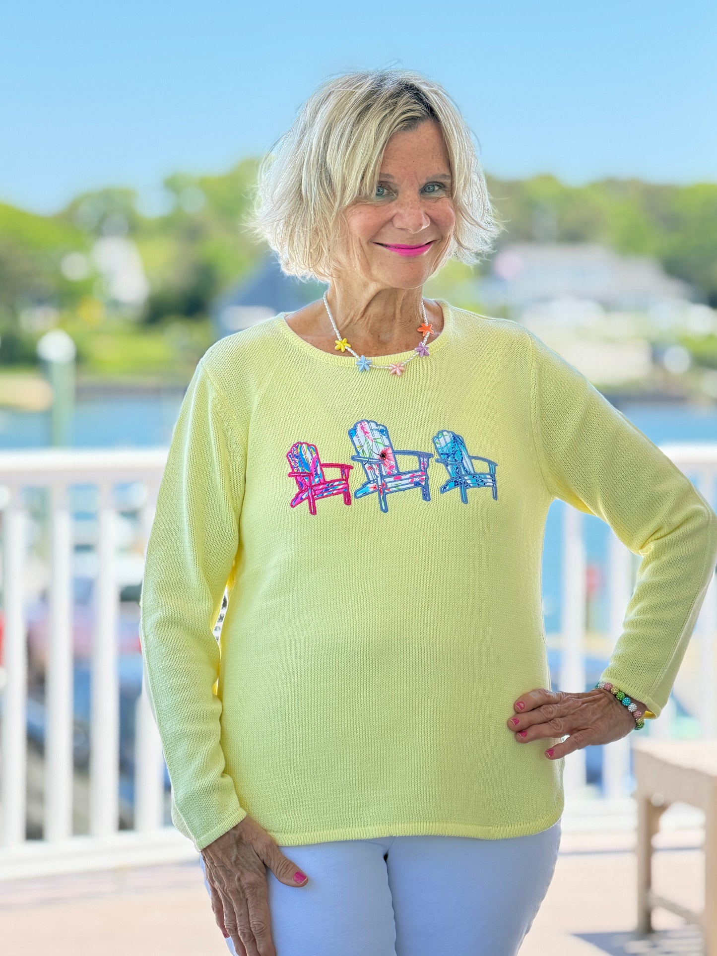 BEACH CLUB YELLOW ADIRONDACK SWEATER