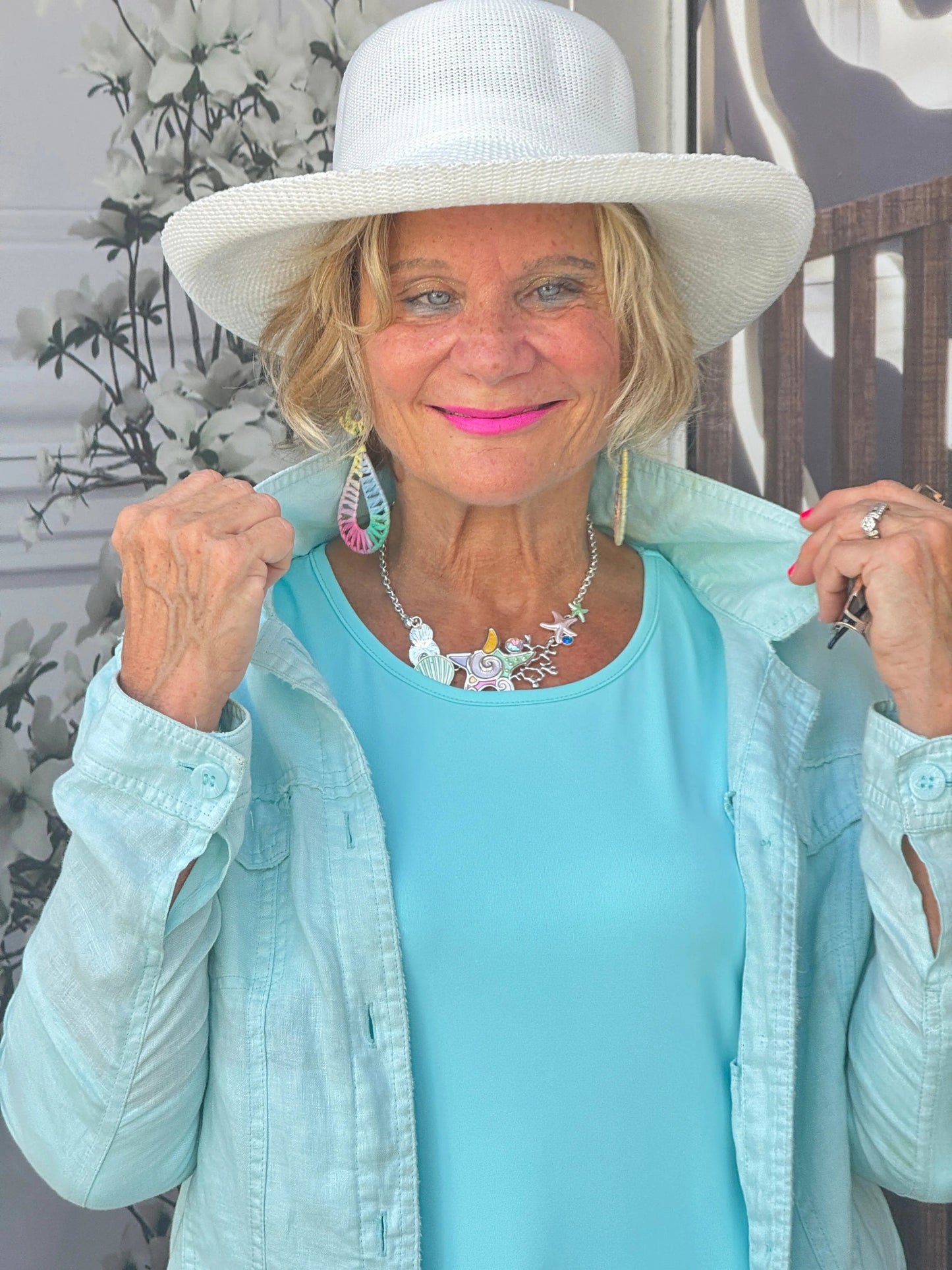 LULU B SEA FOAM LINEN JACKET