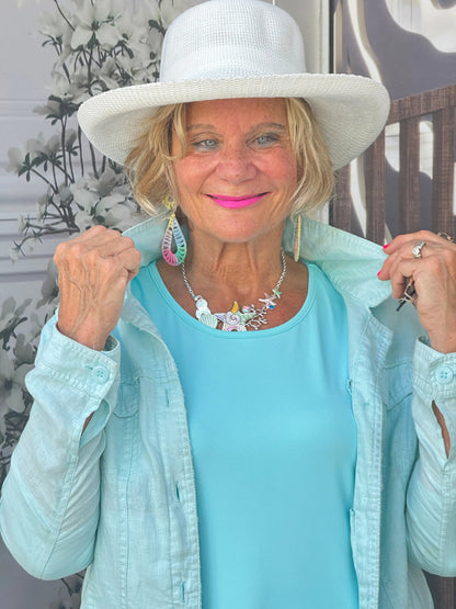LULU B SEA FOAM LINEN JACKET